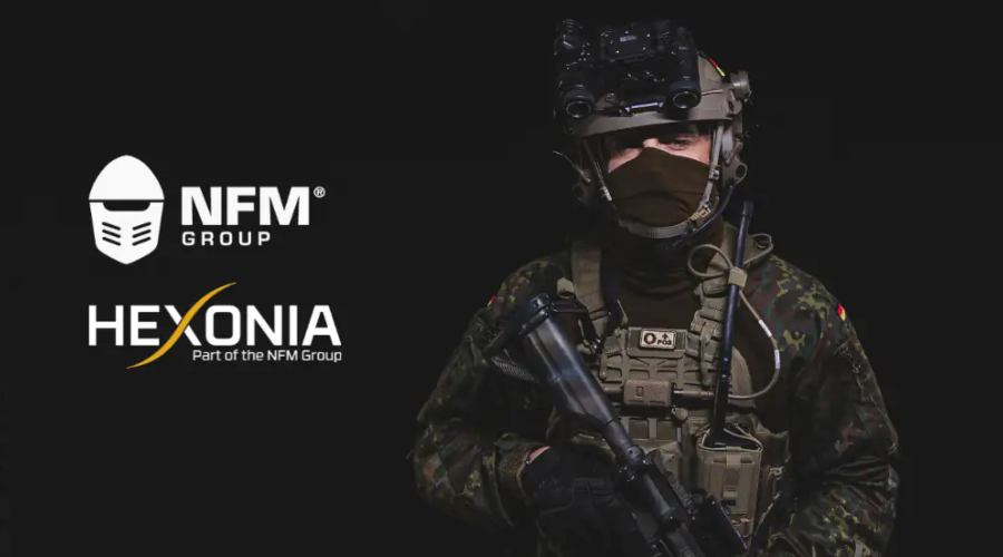 Hexonia je částí NFM Group - obrázek vojáka se zbraní v ruce