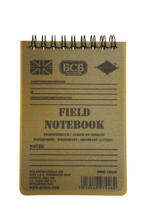 Polní voděodolný zápisník BCB® - zelený