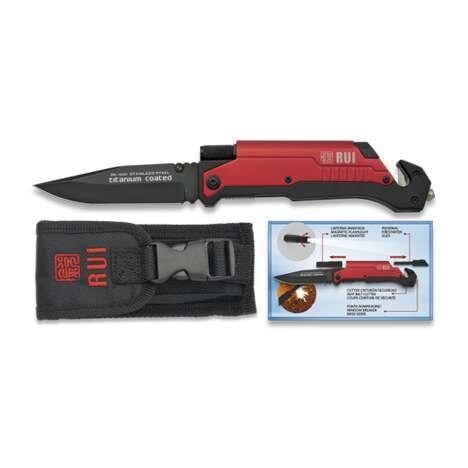 Zavírací nůž záchranářský RUI® Tactical 19451 - černo-červený
